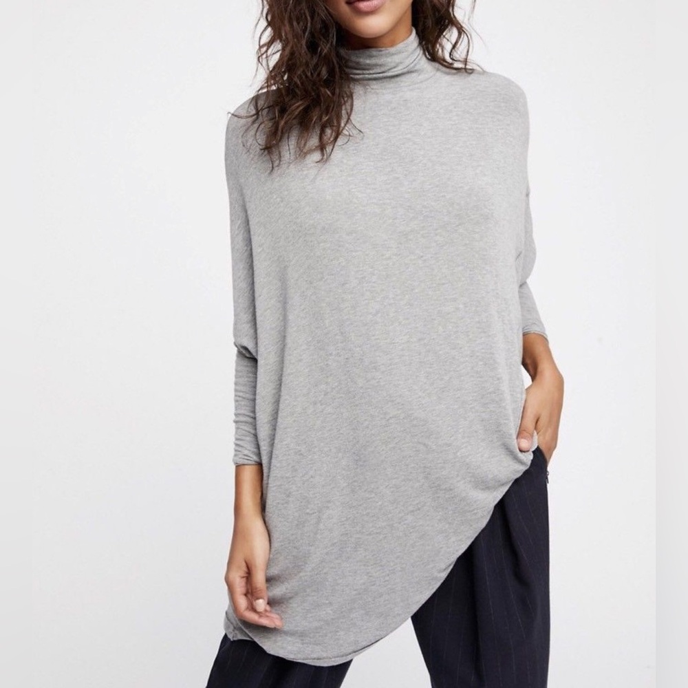 We The Free Grey Turtleneck Tunic Top